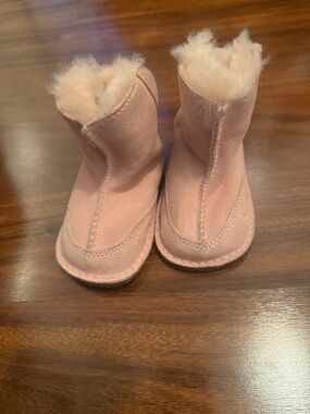 UGG Baby Pink Suede Shearling Boots